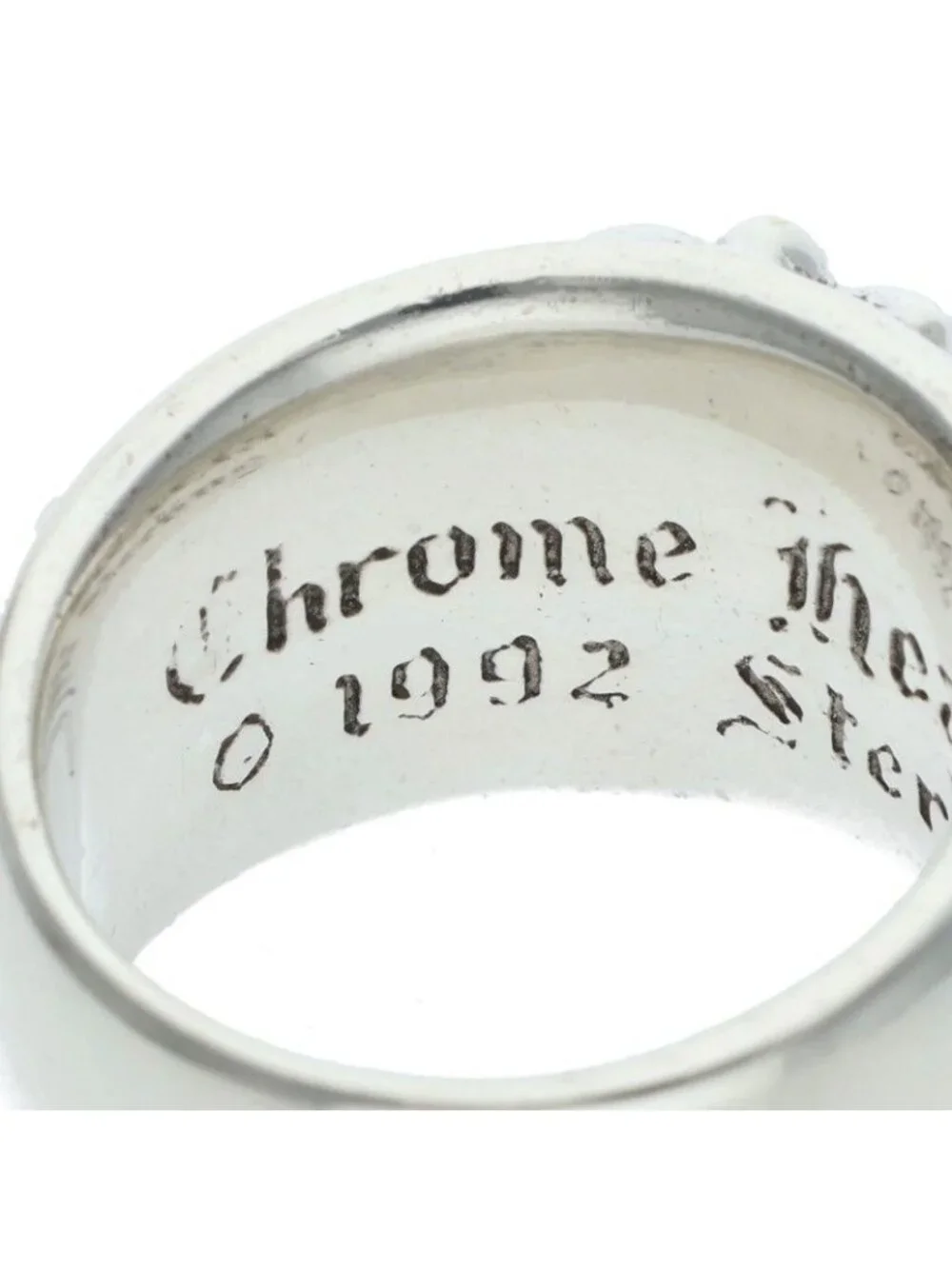 Chrome Hearts Flrl Crs Floral Cross Silver Ring